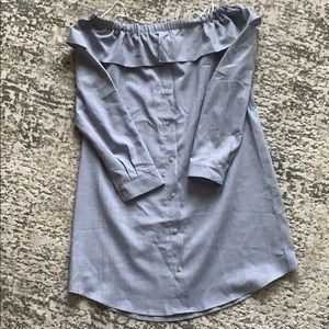 Charles Henry off the shoulder shirt dress